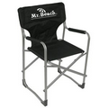 Folding Dining Height Steel Frame Director Chair w/Gray Powder-Coated Finis